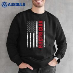 Electrician USA Flag Lineman Electrical Worker Repairmen Sweatshirt