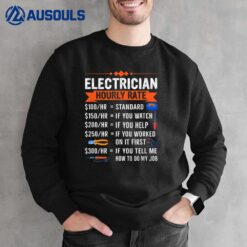 Electrician Hourly Rate With Electric Tools Drawings Design Sweatshirt