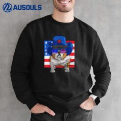 English Bulldog 4th of July Merica USA Flag Patriotic Dog Sweatshirt