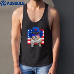 English Bulldog 4th of July Merica USA Flag Patriotic Dog Tank Top