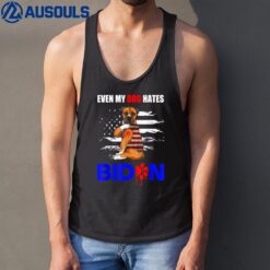 Even My Dog Hates Biden USA Flag Boxer Tank Top