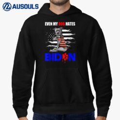 Even My Dog Hates Biden USA Flag Bull Terrier Hoodie