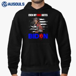 Even My Dog Hates Biden USA Flag Dachshund Hoodie