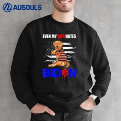 Even My Dog Hates Biden USA Flag Golden Retriever Sweatshirt