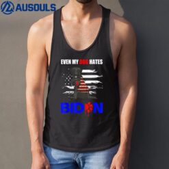 Even My Dog Hates Biden USA Flag Labrador Retriever Tank Top