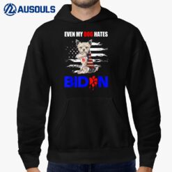 Even My Dog Hates Biden USA Flag Yorkshire Terrier Hoodie