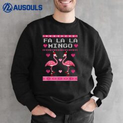 Fa La La La Mingo Flamingo Santa Pink Ugly Christmas Sweatshirt
