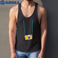 Fake Tourist Camera Graphic Holiday Vacation Photographer Tank Top