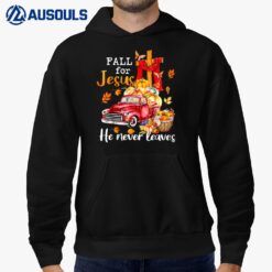 Fall For Jesus He Never Leaves Autumn Christian Prayer Women Hoodie