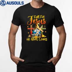 Fall For Jesus He Never Leaves Gnome Thanksgiving T-Shirt