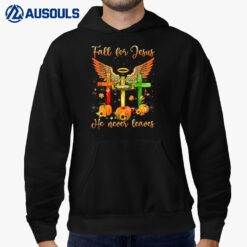 Fall For Jesus He Never Leaves Pumpkins Thanksgiving Hoodie