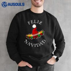 Feliz Navidad' Santa Hat Sombrero Funny Christmas in Mexico Sweatshirt