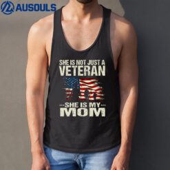 Female Veteran's Kids - She is not just a veteran She's Mom Tank Top