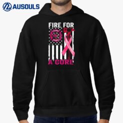 Firefighter Fight For A Cure US Flag Breast Cancer Awareness Hoodie