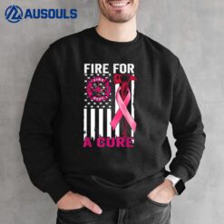 Firefighter Fight For A Cure US Flag Breast Cancer Awareness Sweatshirt