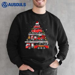 Firefighter Fire Truck Christmas Tree Lights Santa Fireman Sweatshirt