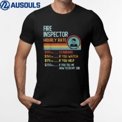 Firefighter Hourly Rate  Retro Job Title T-Shirt