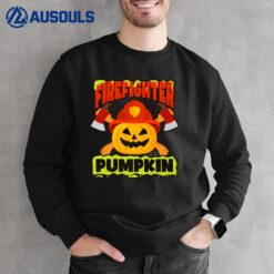 Firefighter Pumpkin Design Halloween Firefighter Sweatshirt