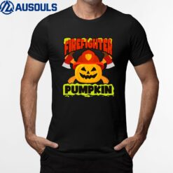 Firefighter Pumpkin Design Halloween Firefighter T-Shirt