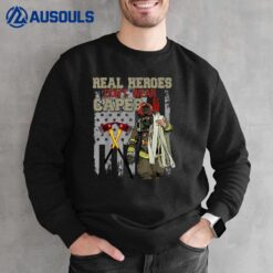 Firefighter Real Heroes Don't Wear Capes Firefighting Ver 3 Sweatshirt