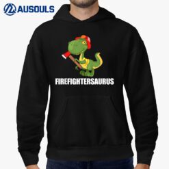 Firefighter Saurus Fireman Dinosaur T Rex Axe Firefighting Hoodie