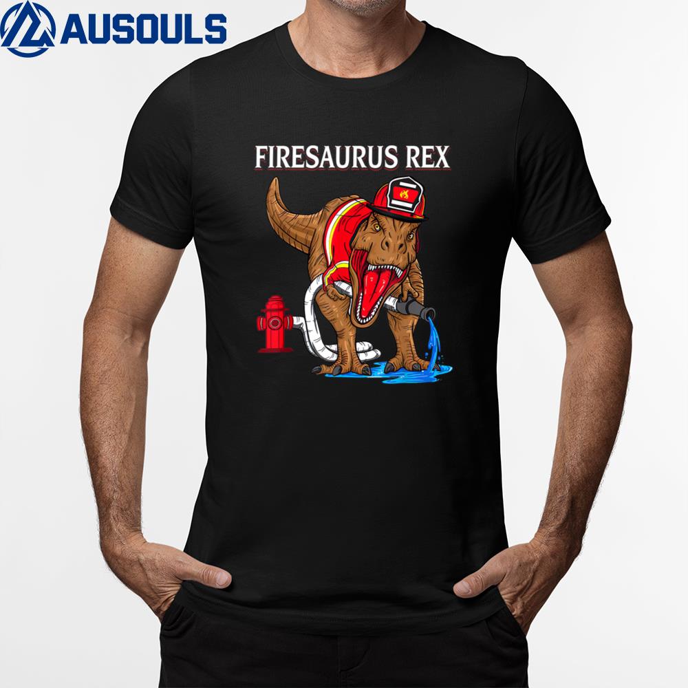 Firefighter T Rex Dinosaur Kids Gifts For Fireman Boys T-Shirt Hoodie Sweatshirt For Men Women