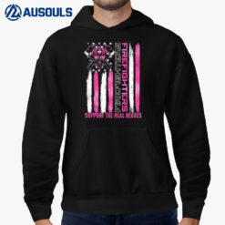 Firefighter Wear Pink Support Breast Cancer Heroes Hoodie