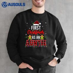 First Christmas As An Auntie Pregnancy Announcement Plaid Sweatshirt