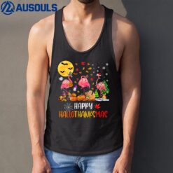 Flamingo Halloween Happy Hallothanksmas Thanksgiving Xmas Tank Top