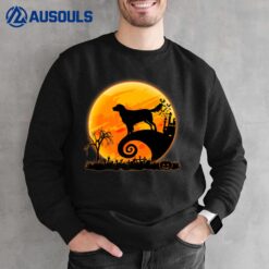 Flat Coated Retriever Dog And Moon Funny Halloween Sweatshirt