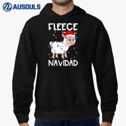 Fleece Navidad Funny Christmas Sheep Feliz Xmas Lights Hoodie