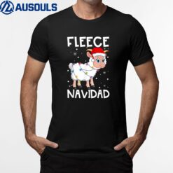 Fleece Navidad Funny Christmas Sheep Feliz Xmas Lights T-Shirt