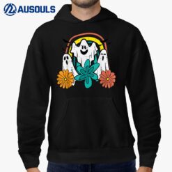 Floral Ghosts Retro Groovy Halloween Costume Hoodie