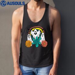 Floral Ghosts Retro Groovy Halloween Costume Tank Top