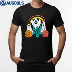 Floral Ghosts Retro Groovy Halloween Costume T-Shirt