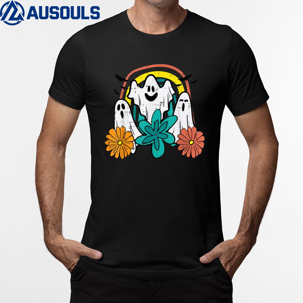 Floral Ghosts Retro Groovy Halloween Costume T-Shirt Hoodie Sweatshirt For Men Women