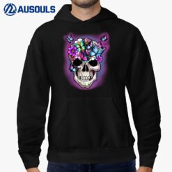 Floral Skull Halloween Butterfly Decor Gothic Hoodie