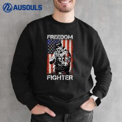 Freedom Fighter American Veteran USA Flag AR-15 Sweatshirt