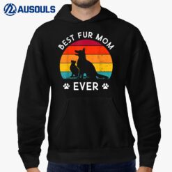 Funny Best Fur MOM Ever Vintage Retro Dog and Cat Owner Love Hoodie