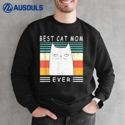 Funny Cat Best Cat Mom Ever Meow Cat Mommy Black Cat Sweatshirt