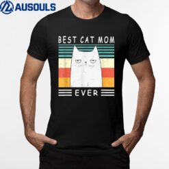 Funny Cat Best Cat Mom Ever Meow Cat Mommy Black Cat T-Shirt