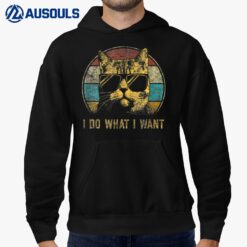 Funny Cat Lover Gifts 2022 Retro Cat I Do What I Want Cat Hoodie