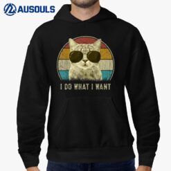 Funny Cat Shirt Retro Cats Lover I do What I Want Hoodie
