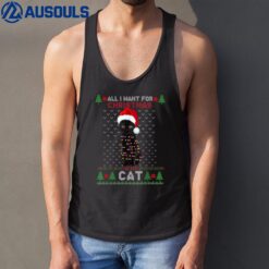 Funny Cat Lovers Cute Cat Santa Hat Christmas Ver 1 Tank Top