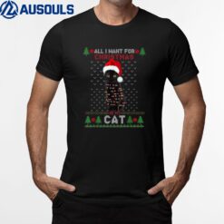 Funny Cat Lovers Cute Cat Santa Hat Christmas Ver 1 T-Shirt
