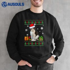 Funny Cat lovers Cute Cat Santa Hat Christmas Ver 2 Sweatshirt