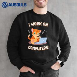 Funny Cats And Computers Halloween Sweatshirt