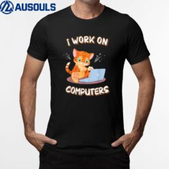 Funny Cats And Computers Halloween T-Shirt