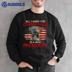 Funny Christmas Dog Anti Joe Biden Vintage American Flag Sweatshirt