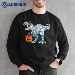 Funny Dino Mummy T Rex Dinosaur Halloween Candy Sweatshirt